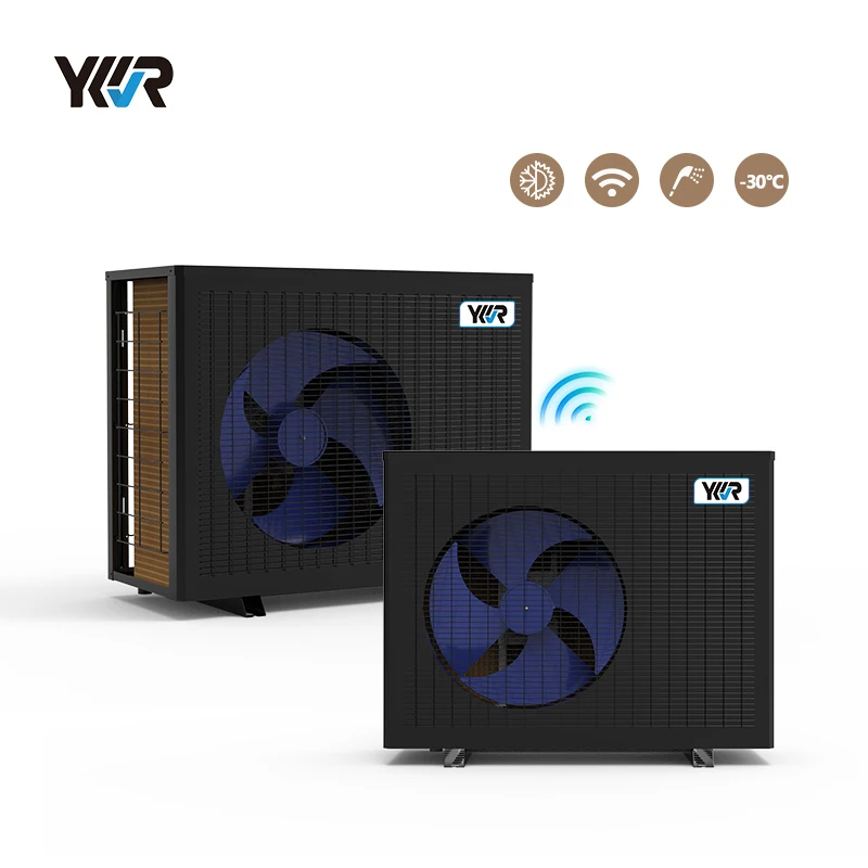 High COP R290 Air to Water DC Inverter EVI Heat Pump Water Heater Pump Electric Stainless Steel Laser Printing Wall Mounted YKR