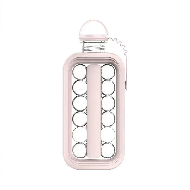 Amazon hot sale New 2 in 1 kitchen silicone Ice Ball Maker Kettle 17 Grids Ice Cube Molds Tray Ice Hockey Cold Water Bottle