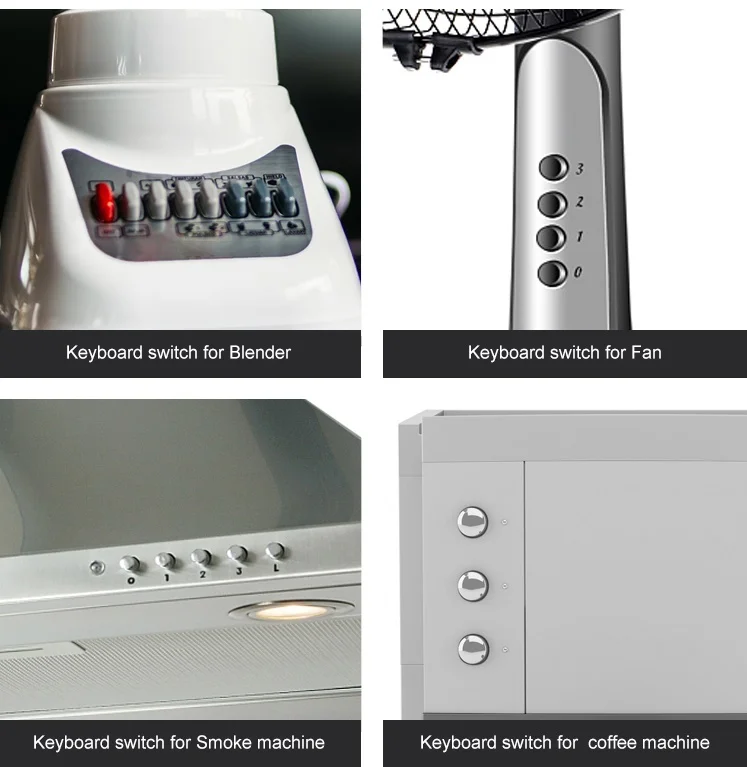 High Durability Home Appliances Mixer Blender Parts Electronic 7 Position Push Button Switch