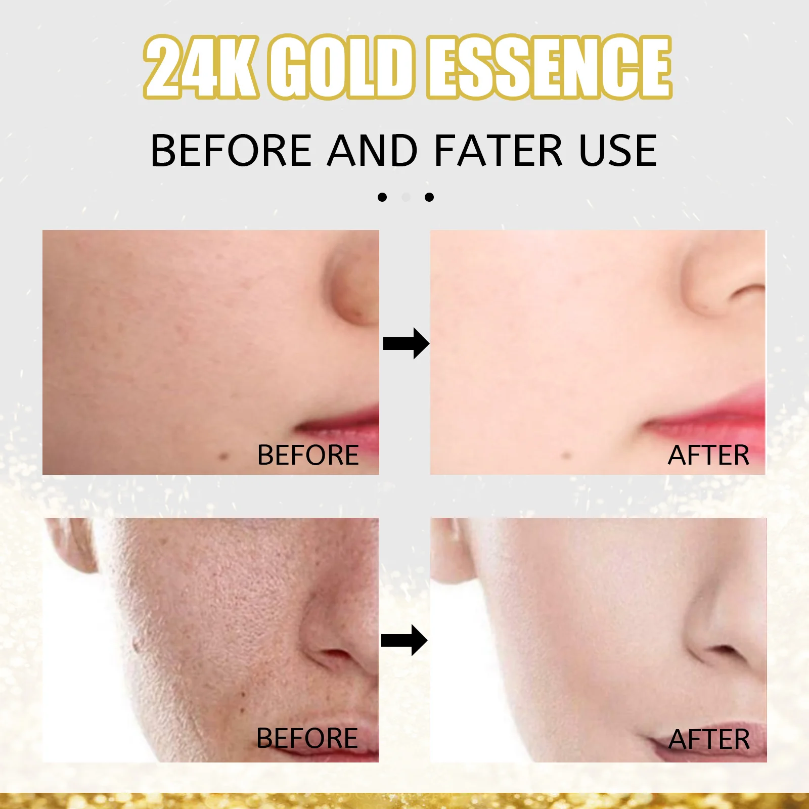 Brightening The Skin Fragrance Free Stabilize Barrier Hydrate 24K Gold Essence Anti-Aging Facial Essence
