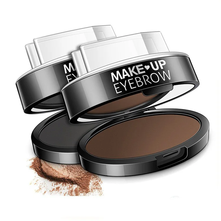 
easy stamping brow 2in1 3D eyebrow powder can adjust shape waterproof sweatproof eyebrow stamp brow dye eyebrows seal 