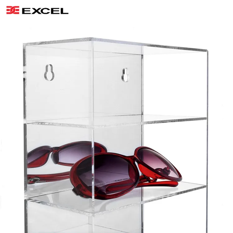 Custom Acrylic Countertop Sunglasses Display case Looking eyewear Optical Organizer Display Show case Lockable
