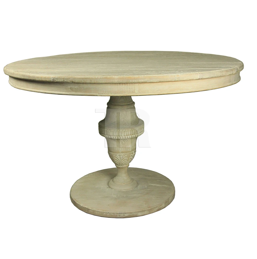 French style home furniture classic wedding antique solid wood nordic dining table round restaurant table