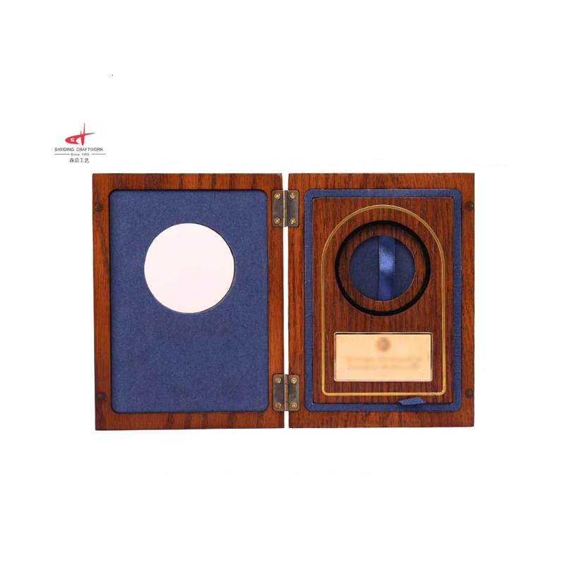 Hot selling classic wood commemorative coin box wooden gold coin display box for single coin
