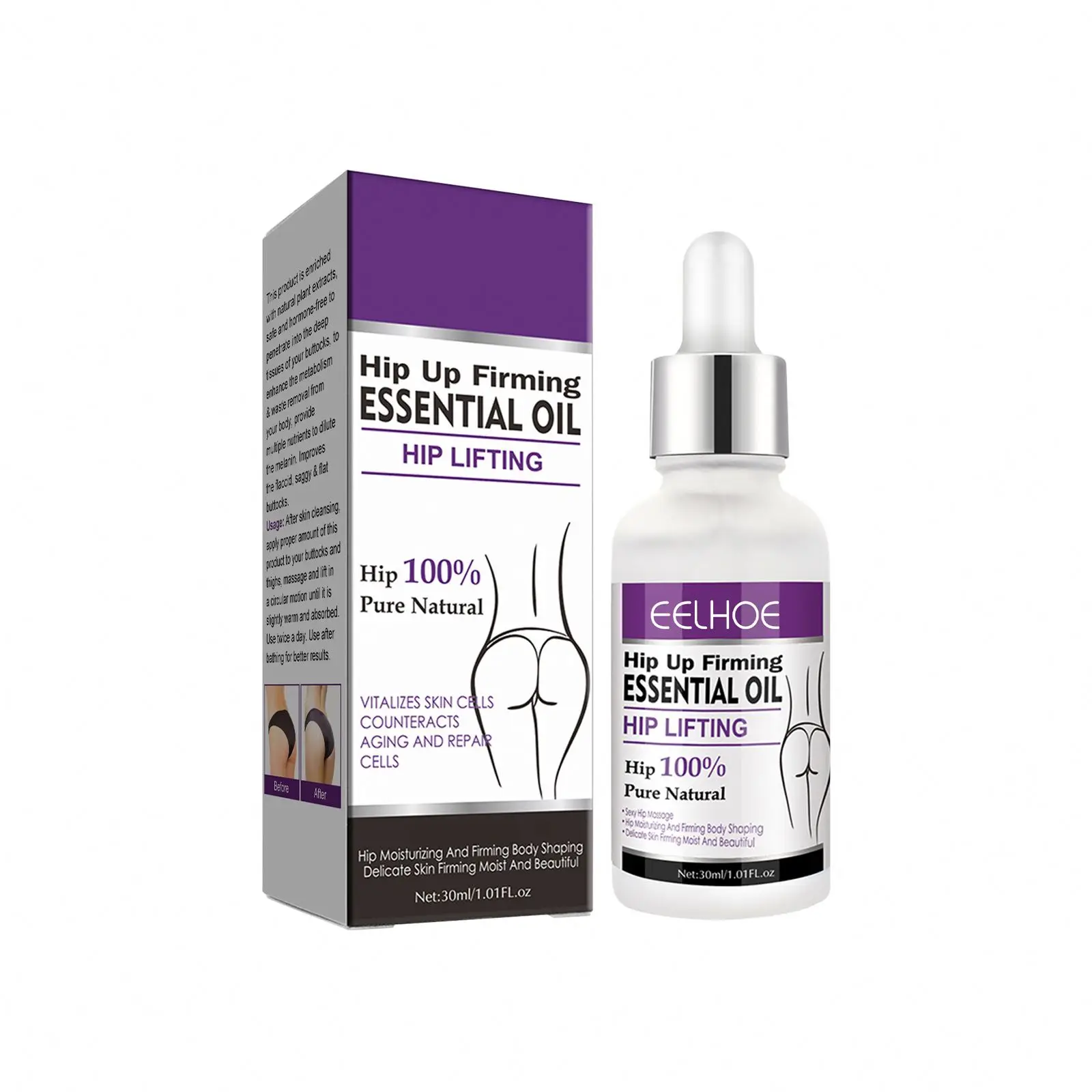 EELHOE NEW 30ml Ladies Butt Lifting Massage Oil Buttocks Plump Lifting Moisturizing Oil