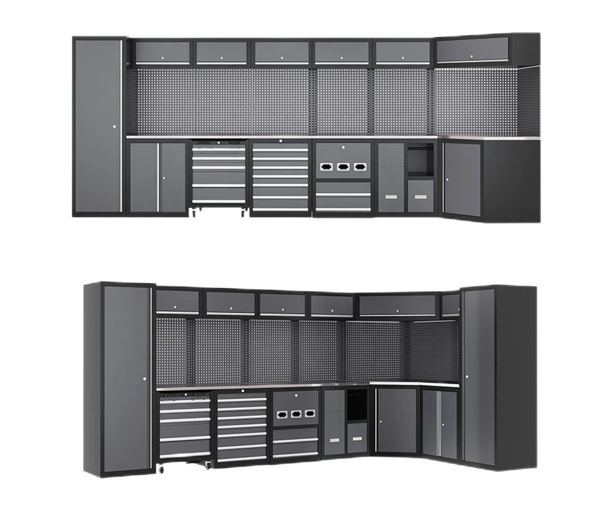 Modular Mechanics Workbench Multi-Functional Tool Cabinet Movable Features Factory Garage Workshop Home Storage Powder Coating