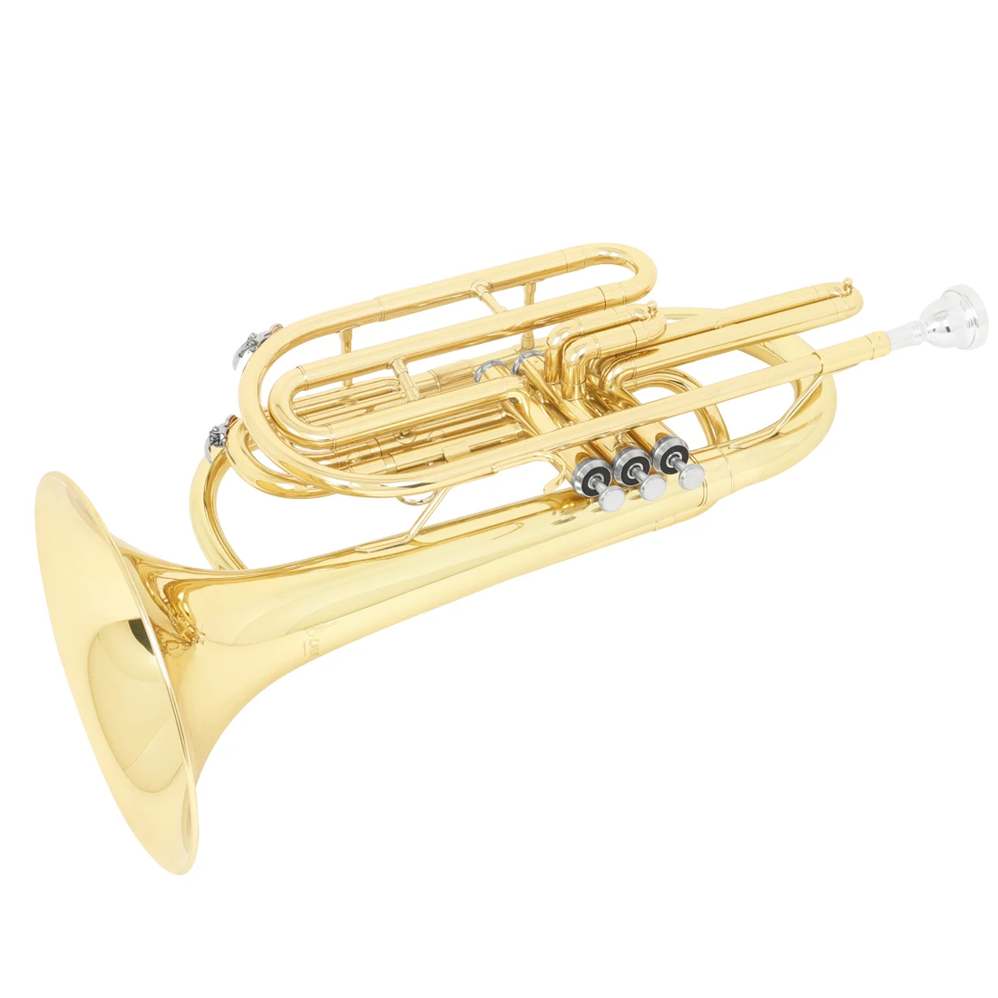 Factory Wholesale 3 Piston Brass Tube Body Monel Piston Bb Tone Vertical Key Marching French Horn With Case