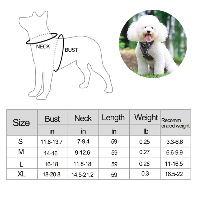Wholesale Reflective Safe Lightweight Durable Adjustable Breathable Escape Proof Pet Dog Cat Harness And Leash Set For Walking
