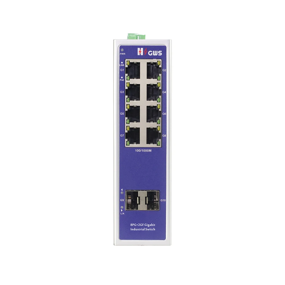 High quality brand HZGWS 10/100/1000M 8 ports poe switch gigabit network switches with sfp uplink port network switch in stock