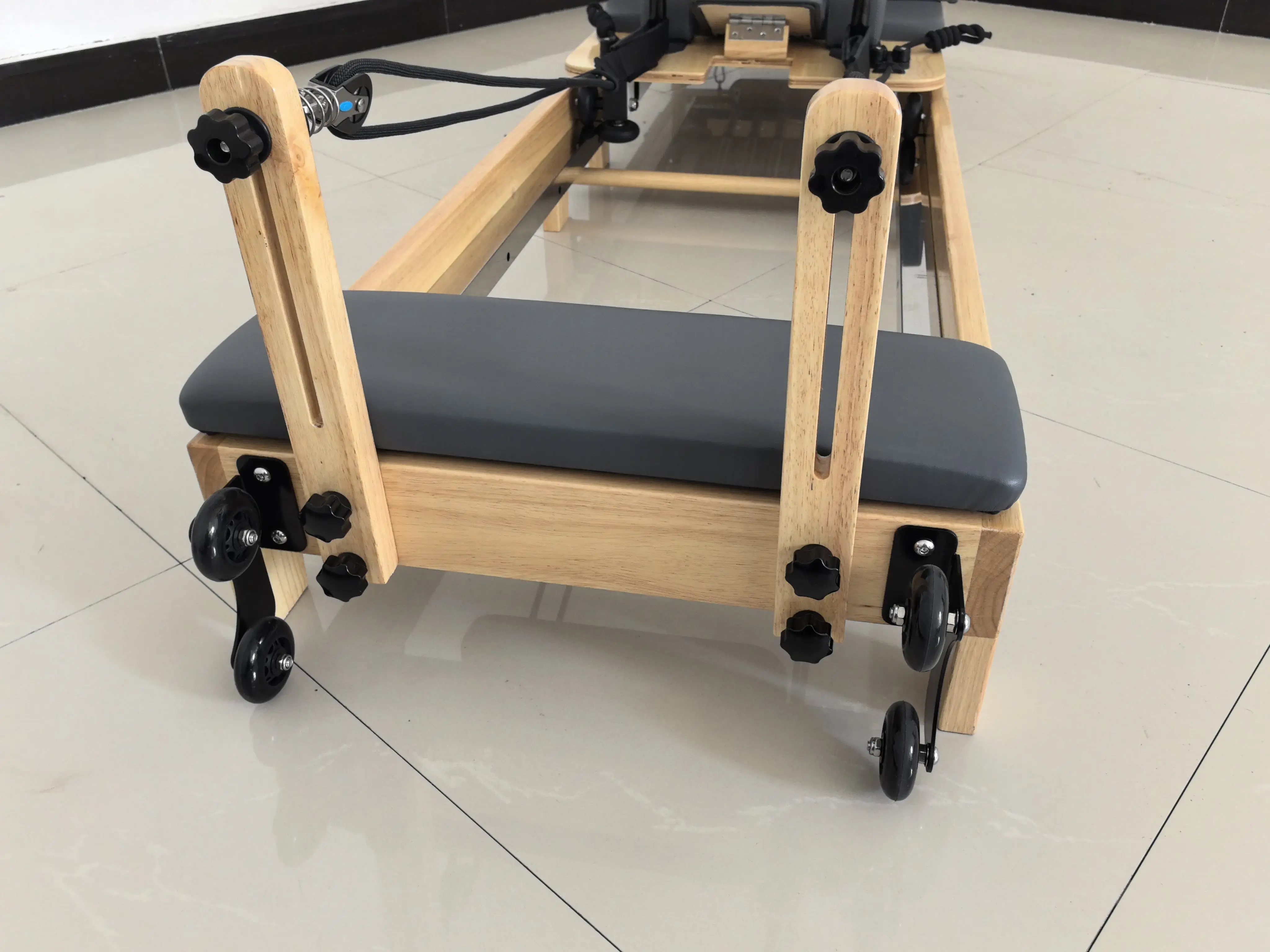 Yoga Training Wood Folding Pilates Reformer Home Use Portable Pilates Reformer Fitness Machine-for Home Core Bed Workout
