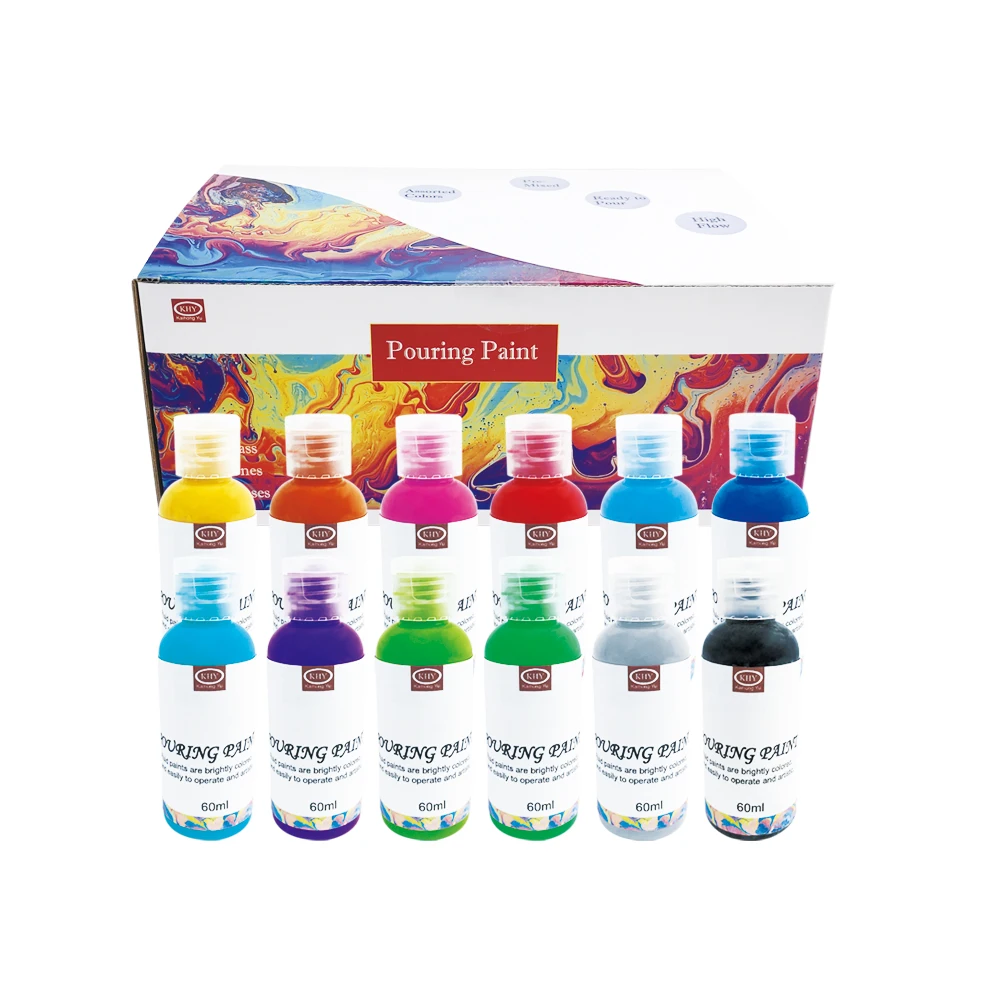 
Art Supplies with Silicone Oil Strainers for Canvas Wood DIY Art Pouring Acrylic Paint Set 
