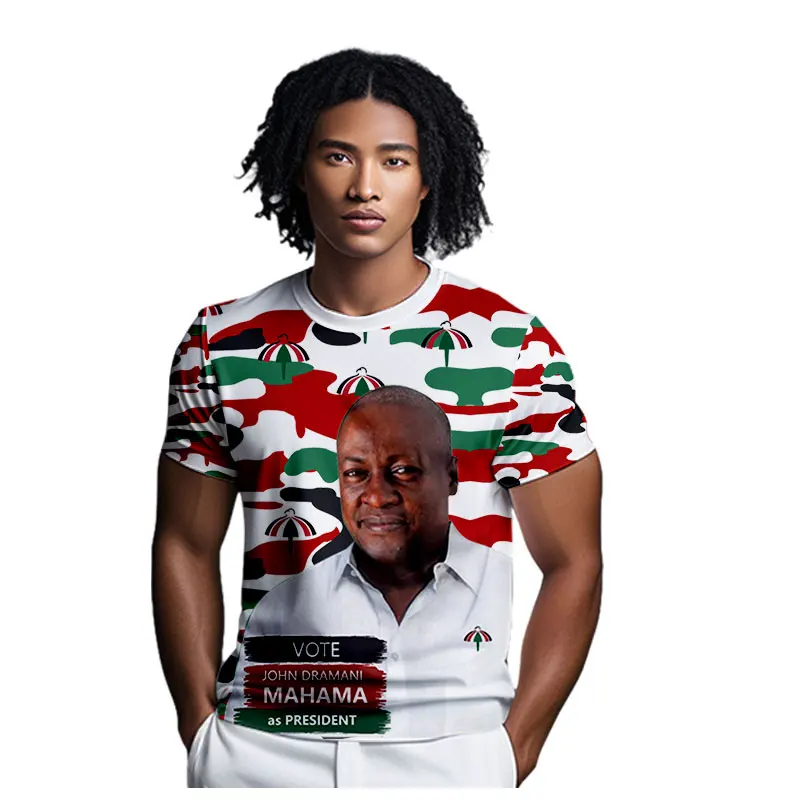 Wholesale Quick Dry Custom Election Campaign T Shirt Polyester Promotional T-Shirts for Ghana President Election Events