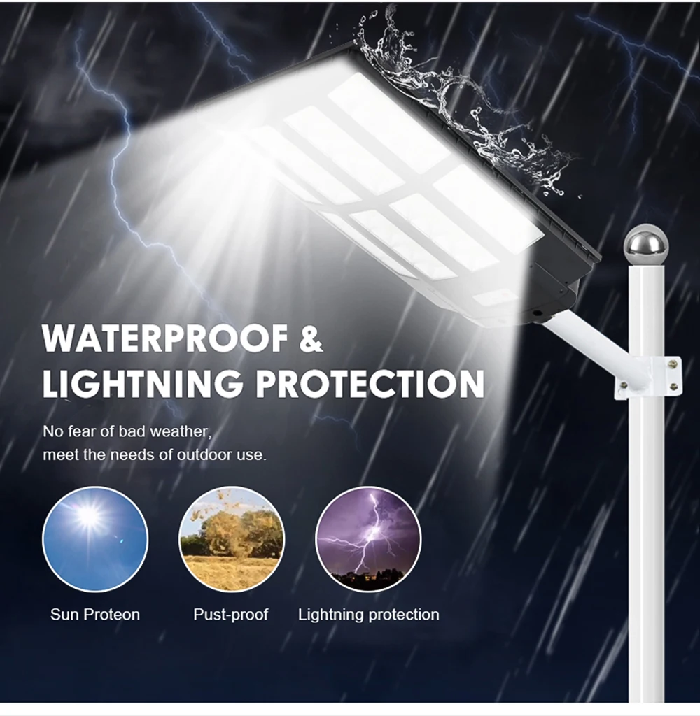 3000W 2000W 1000W Remote Control Solar Powered Garden Lamp Road Lighting Dusk to Dark Solar Street Lights Outdoor