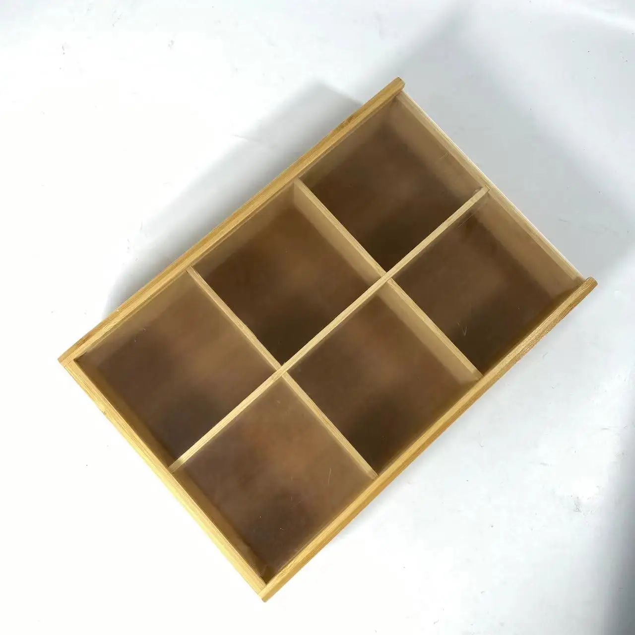 Multi-functional Natural Bamboo Tea Box Holder for Tea Bags Organizer