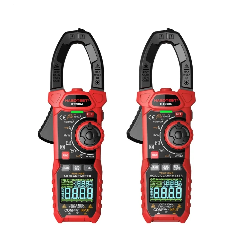 Новый HT208D HT208A AC/DC цифровой зажим измеритель напряжения переменного тока емкостной T-RMS тестер мультиметр