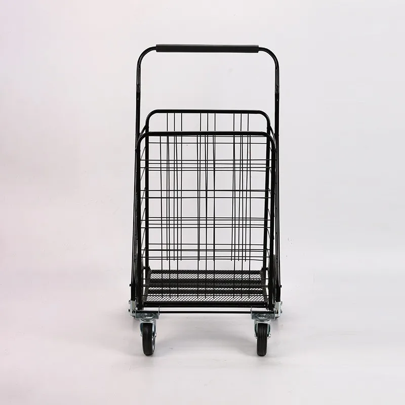 Heavy Duty Rolling Grocery Shopping Cart Utility Foldable Jumbo Luggage Trolley Cart for Luggage Carrying with Strong Wheels