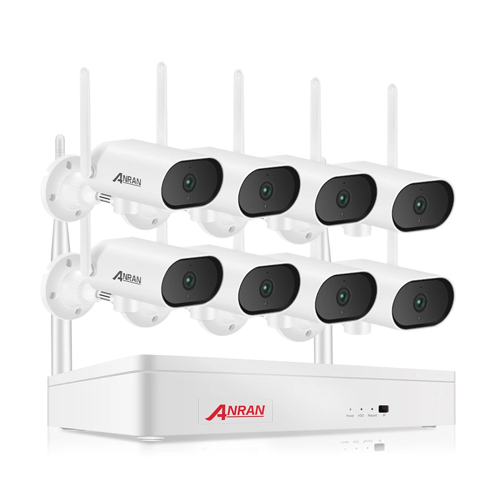 ANRAN 8-канальный сетевой видеорегистратор HD 3MP P2P видео водонепроницаемая ip камера для уличной съемки с Wi-Fi cctv комплект дома Беспроводная система безопасности