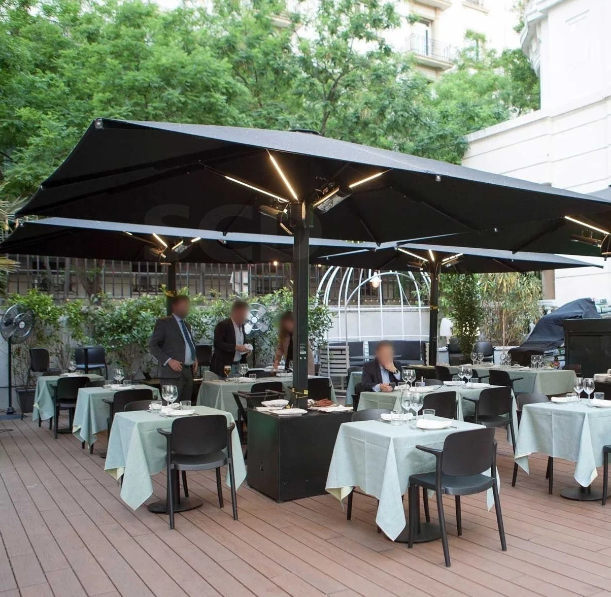 3M 4M 5M 6M Radii Aluminum Alloy Frame Led Garden Patio Outdoor Big Size Commercial UV Sun Umbrella