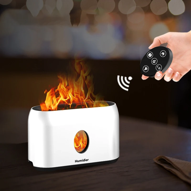 3D Flame Air Humidifier Lamp Portable Mini Essential Oil Diffuser Aromatherapy Machine Small Travel Flame Humidifier Aroma Diffu