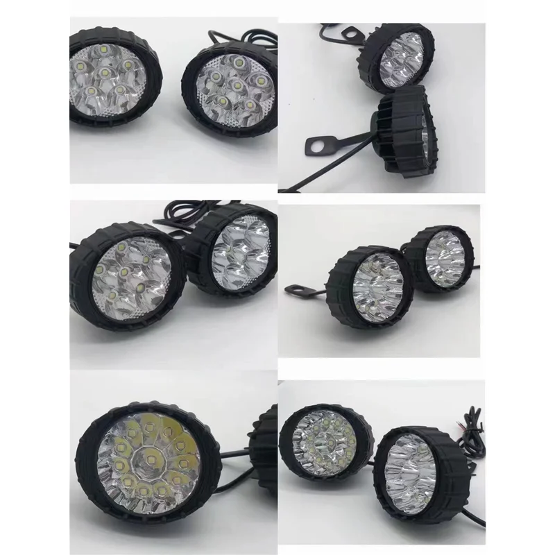 Waterproof Ebike Safety Warning Lamp/ LED Electric Bike Front Light 12V-80V Universal Bicycle Cycling Scooter Horn Headlight