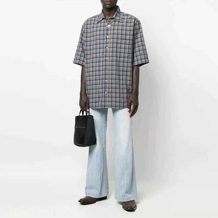 wholesale OEM LOGO style  High Waist Fashion Stretch Pocket Denim Jeans Flare Jeans for men