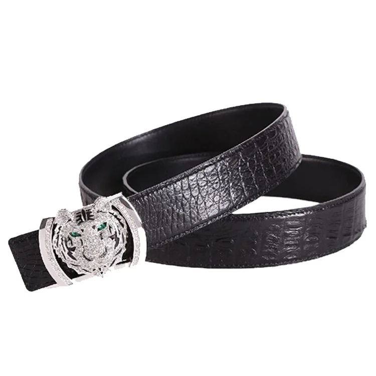 High quality real crocodile skin leather men belt