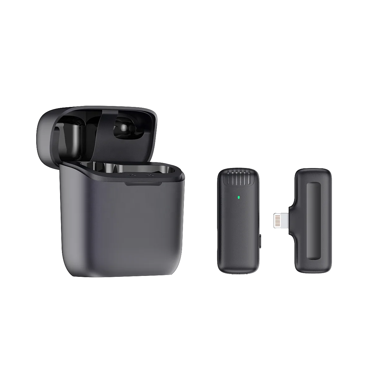 Wireless live Microphone Compatible with IOS android  with 48H Charging Case, Plug-Play 2.4GHz Wireless Lapel Mic