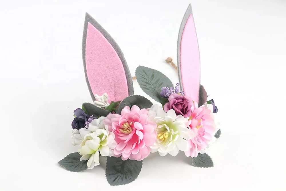 
CFP G00047Woodland Bunny Headband Bunny Ears Easter Headband 