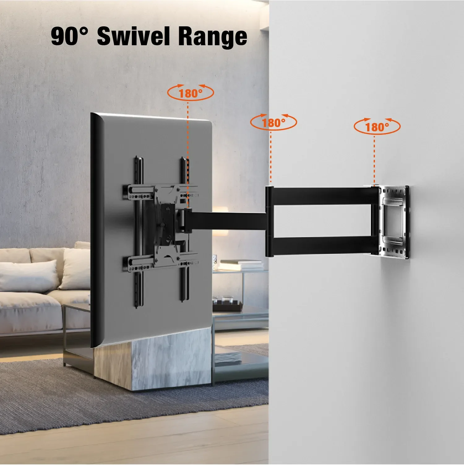 CHARMOUNT Hot Selling Universal Full Motion Wall Mount Max VESA 600*400mm Heavy Duty TV Bracket TV Mount