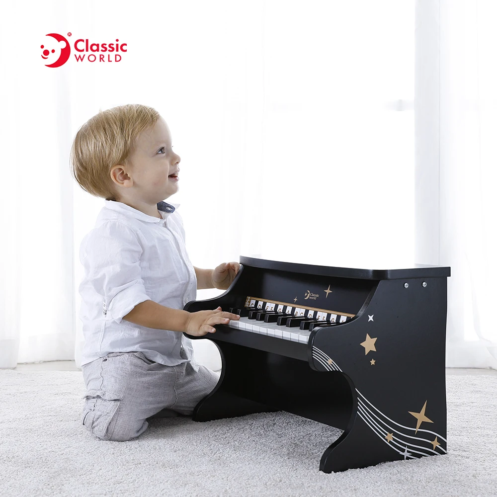 Customised Educational Baby Wooden Toys Music Instrument Mini Black and White Piano for Kids
