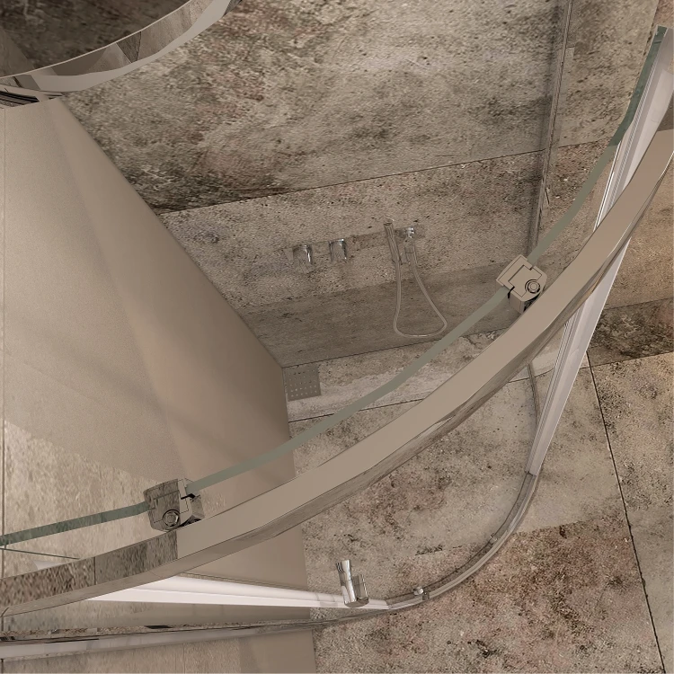 New Trend Bathroom Folding Hinged Tempered Glass Shower Partition Sliding Door Chrome Alum Bath shower Enclosure Room Cabin