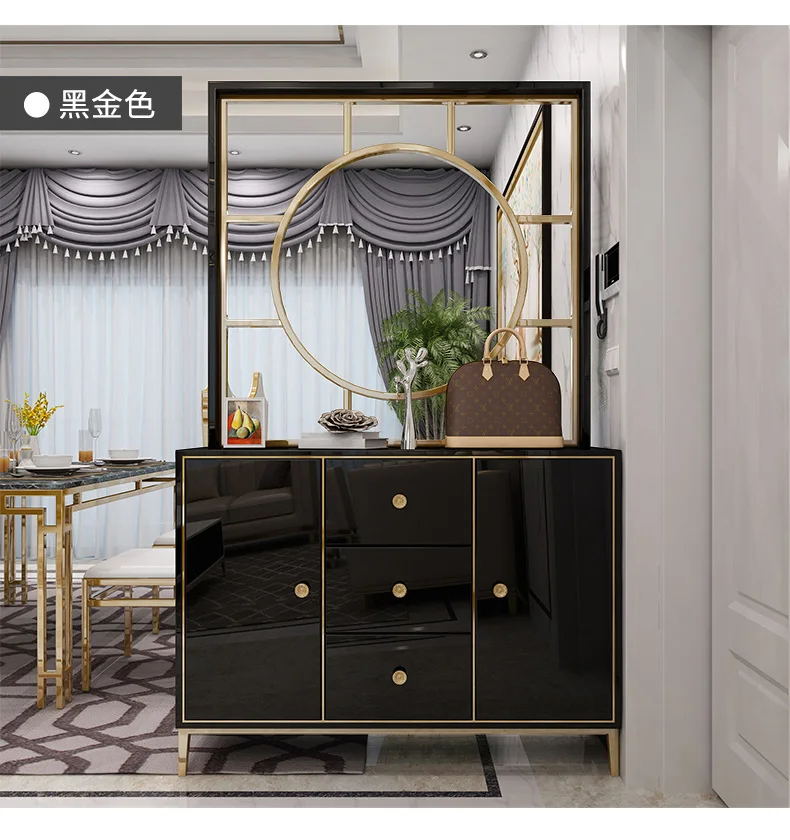 2021 Postmodern minimalist light luxury hall cabinet with large capacity porch shoe cabinet with partition room divider