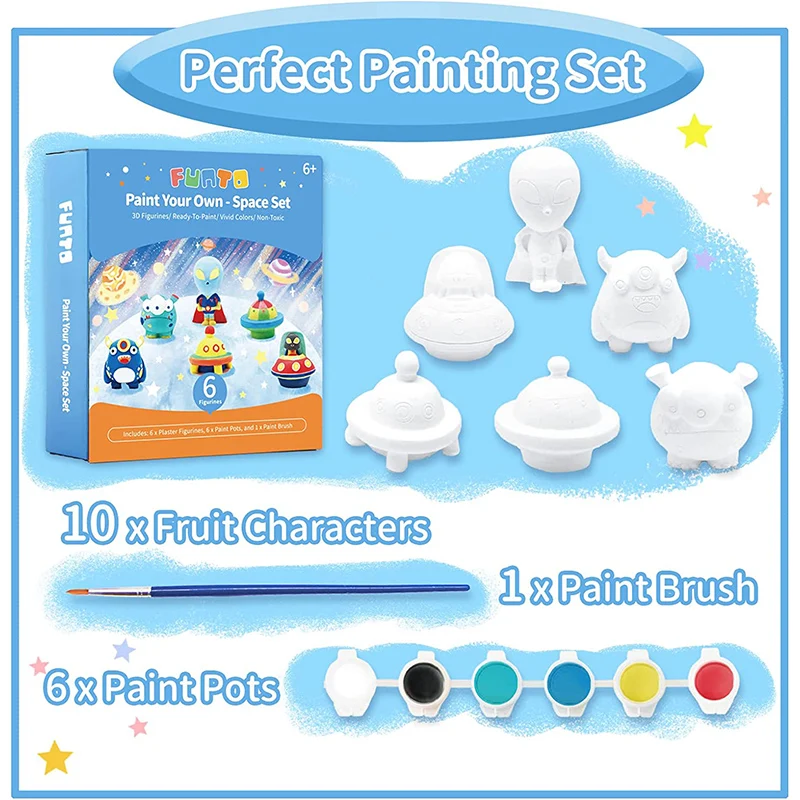 custom fabrication alien art and craft diy paint doodle magic drawing creation Ceramic figurine model coloring toy