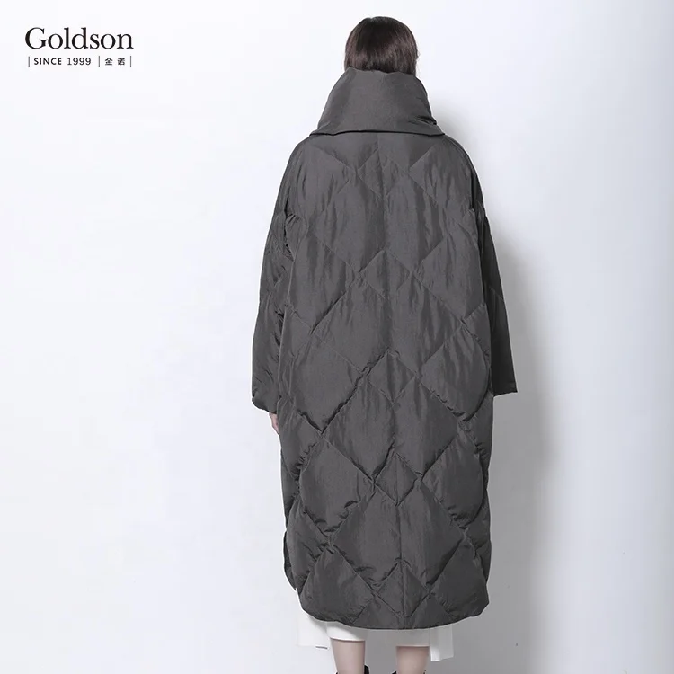 Big collar puffer effect long winter duck coats women outdoor winter jacket