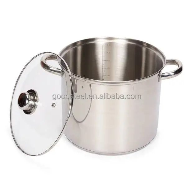 stainless steel high casserole stock pot with nice polishing Excellent Houseware Soeppan - 9L