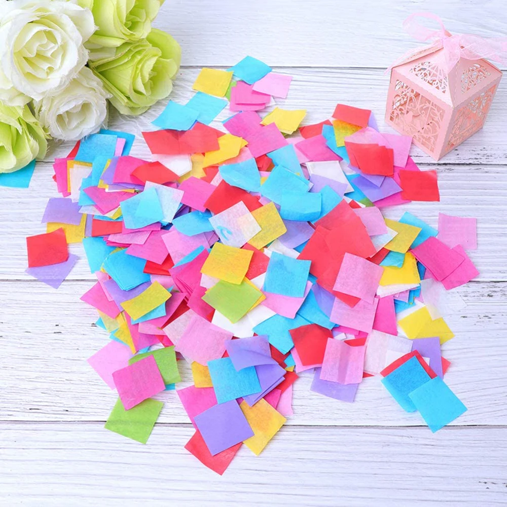 Rainbow Napkin Confetti Square Table Decor for Balloon Wedding Birthday Engagement