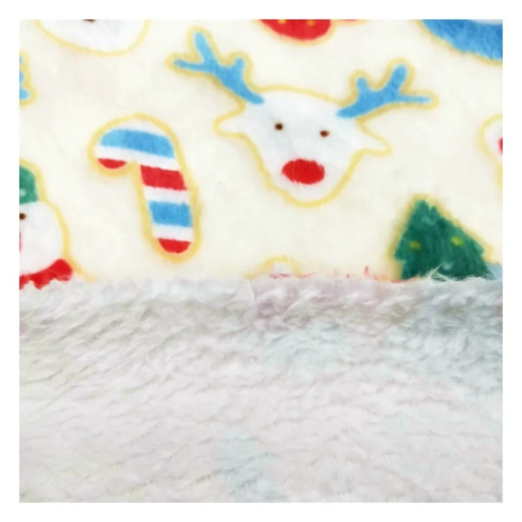
100% Polyester Super Soft Fitted Bed Sheet Knitted Velour Fleece Printed Flannel Fabric 