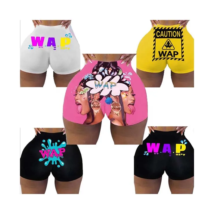 
Sexy WAP Fitness Women Hot Pants Biker Shorts Sportswear Sandy Snack Shorts 