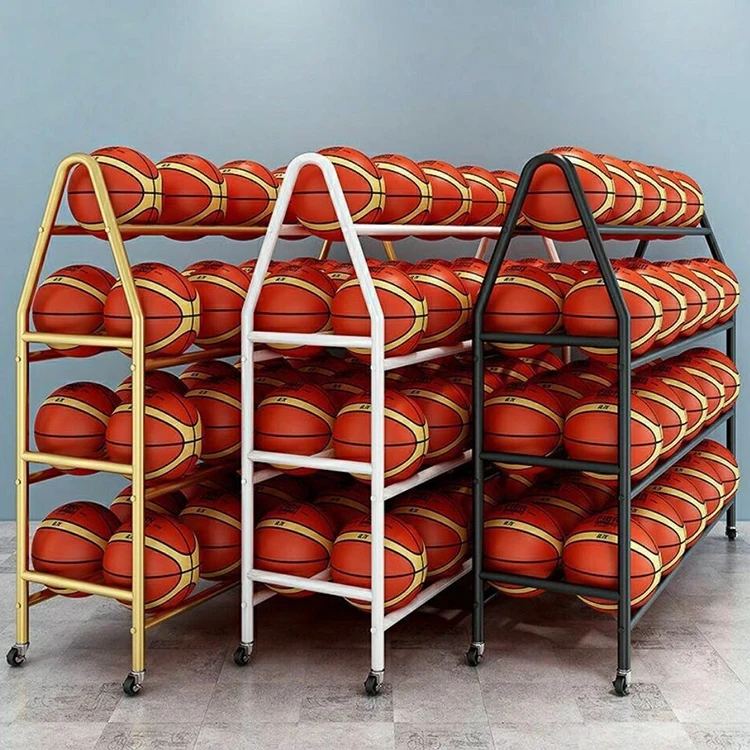 ball storage organizer metal display rack cart stand