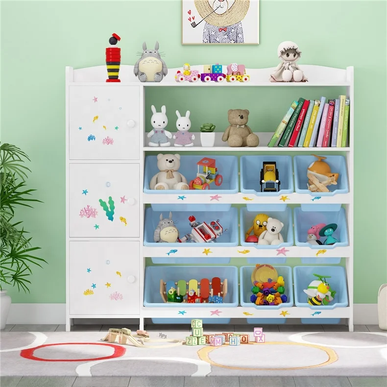 
2020 Wholesale New Arrivals Wooden White Kids Big Furniture Toys Children Storage Racks 