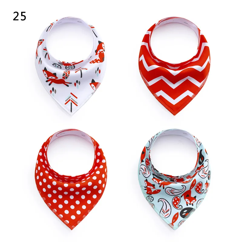 2021 4pcs cotton baby bib cloth bandana bibs for babies odontologia regalo de Navidad de bebe tela para baberos