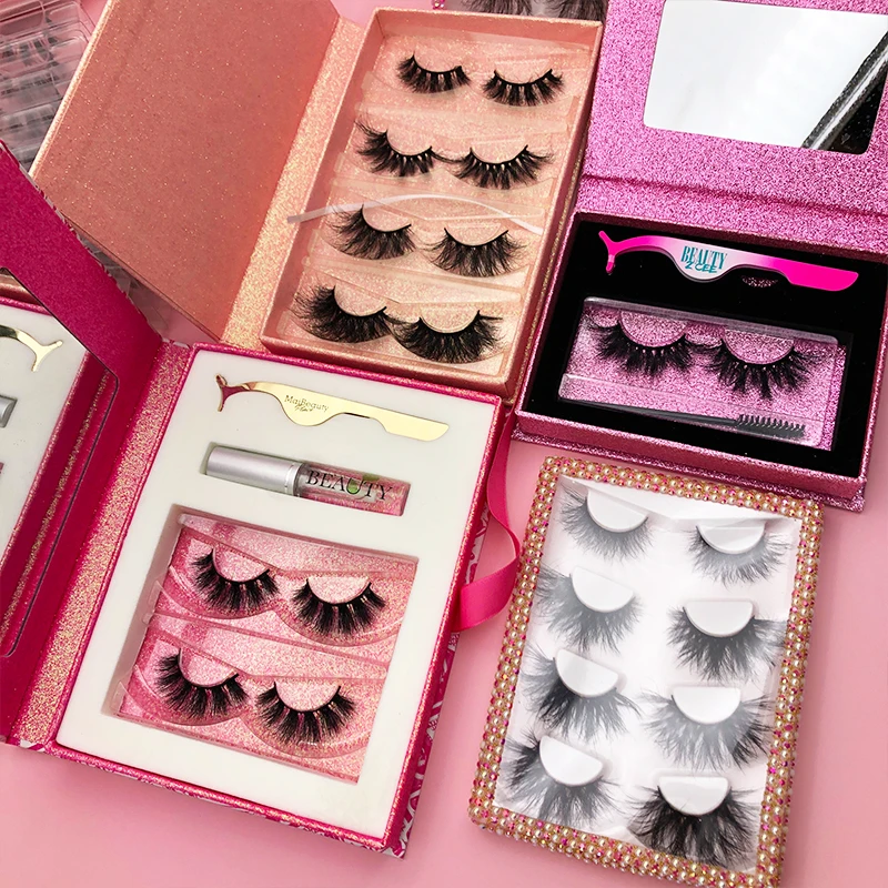 Strip Adhesive Shampoo Set Eyelash Pill Bottle 3 pairs eyelashes case with tweezers and glue sets