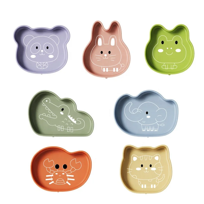 Kids Dining Feeding Combinations Set Bibs Plates Bowls Spoons Baby Stuff Silicone Baby Products