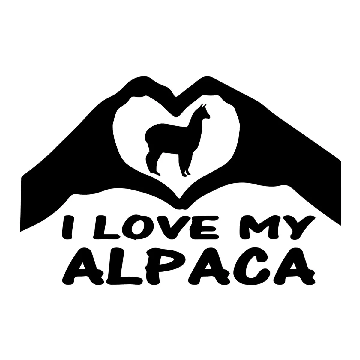 I Love My Alpaca Car Laser Sticker Vinyl Decal Car Truck Bumper Window Laptop Sticker Decor Gift Die Cut Decals Window Glass
