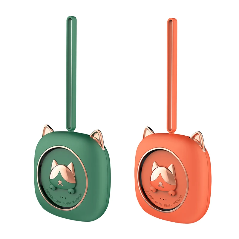 Wholesale Custom  Cartoon Pet Cute Cat 3600mAh Portable Mini Electric USB Type C Rechargeable Hand Warmer Power Bank