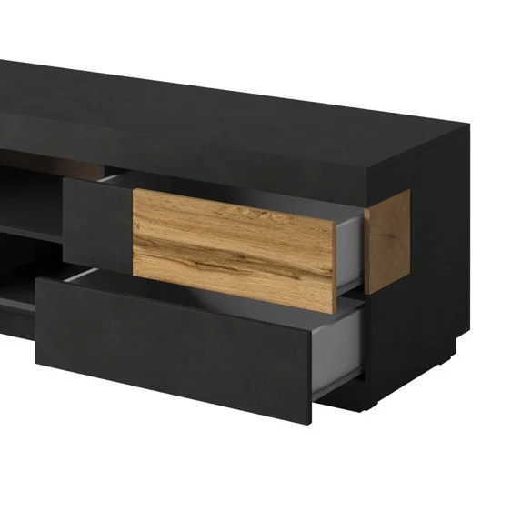 New Design 85 Inch LuxuryModern Tv Cabinet Black Table Tv Console Stand Wooden With Storage