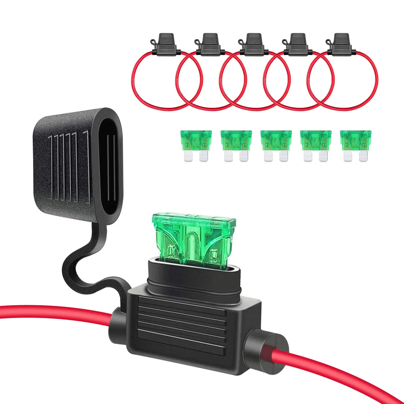 Yigao Inline Fuse Holder 12 AWG 10 Pack Automotive Replacement Fuse Holder with 30A ATC/ATO Blade Fuse