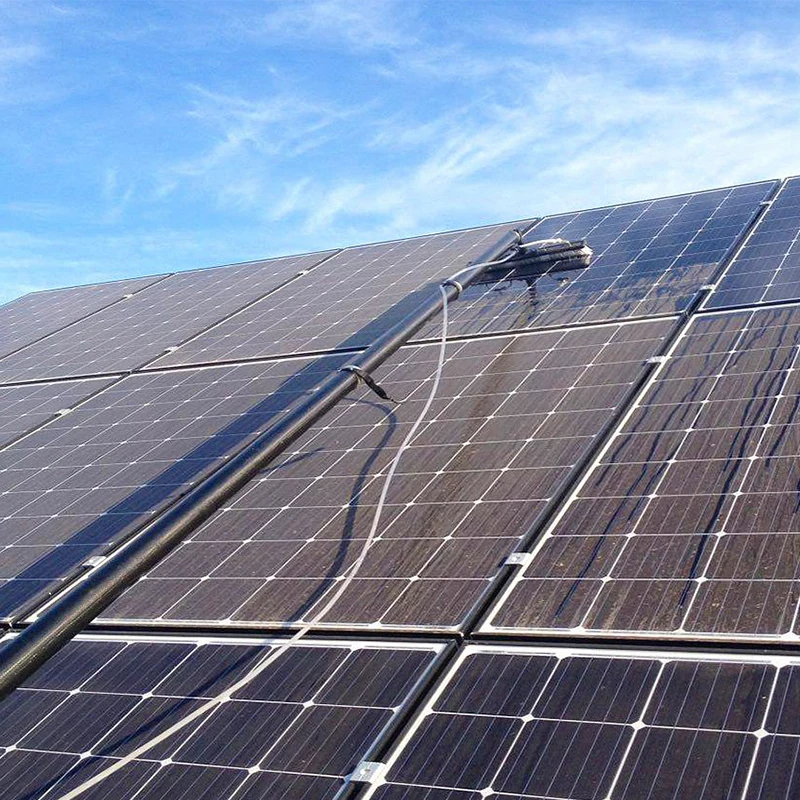 Rolling Solar Panel Cleaning Brush Water  Clean Machine Tools Spinning Rotating Photovoltaic 18Ft Plate Telescopic 850 Mm