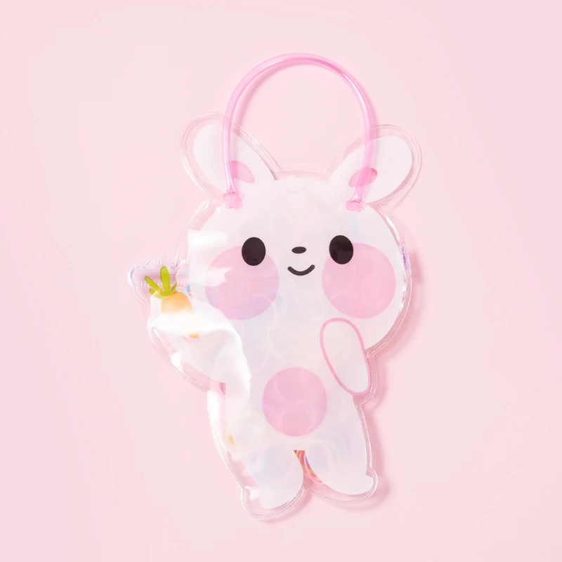 Korean version of the new hair rope does not hurt the hair cute little rabbit self-sealing bag black rubber band