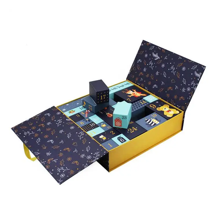 Empty Fidget Advent Calender Cardboard Packaging Box Calendrier De Lavent 24 Jours Christmas Advent Calender Box 25 Days